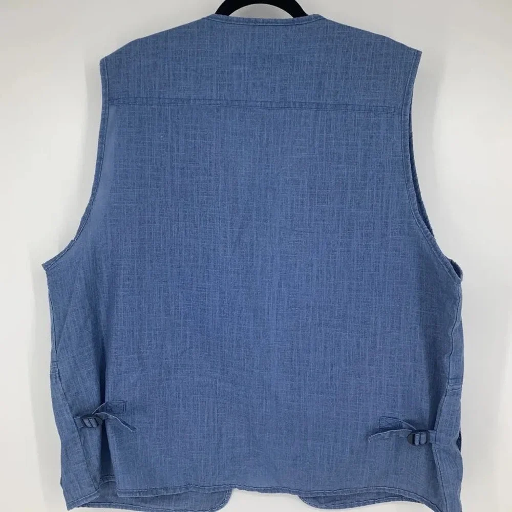 Men's Linen Hunting Travel Utility Vest - SZ 2XL - Multi-Pocketed M560 - Picture 11 of 12